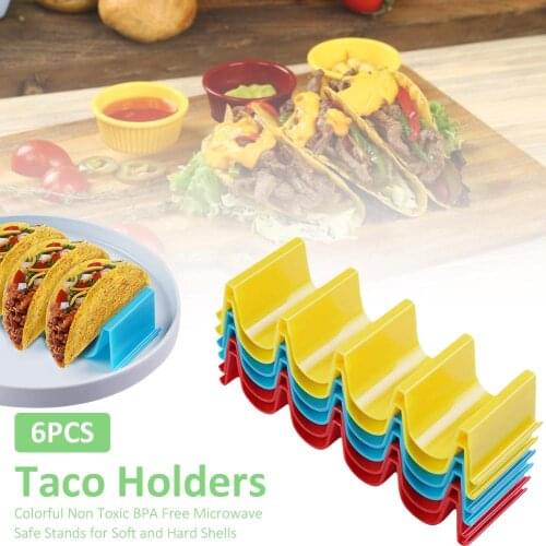 Kitchen Taco Holder Stand Innovative Colorful Taco Rack 24 Tacos Holding Plate for Making Delicious Tacos Pancakes Holder