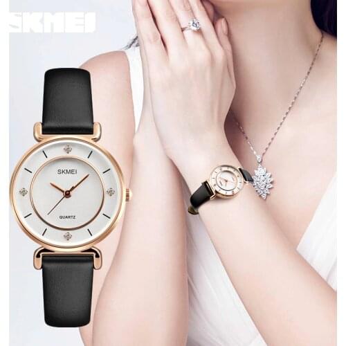 Fshion Women Dress Watches SKMEI Luxury Brand Waterproof Ladies Analog Quartz Watch Women Rhinestone Watches