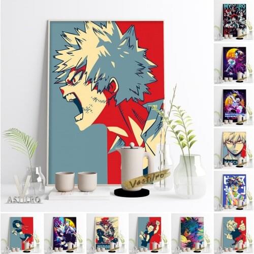 My Hero Academia Anime Poster Japanese Manga Character Print Art Canvas Painting Kids Room Wallpaper Otaku Bedroom Home Decor