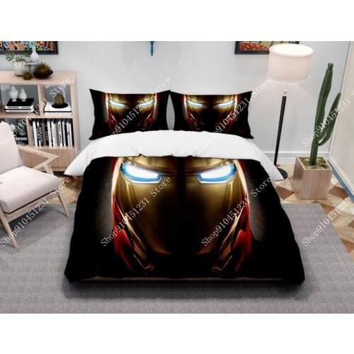 Marvel Bedding Sets Superhero Iron Man Avengers Spiderman Captain America Bed Duvet Cover for Baby Children Boys Birthday Gifts