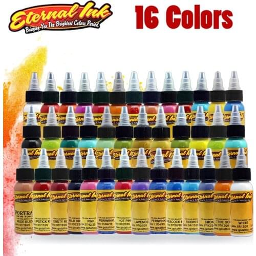 Professional Tattoo 16 Color Set Permanent Makeup Pigment Tattoo Color Ink Set Body Art Paint Micro Pigment Dropshipping
