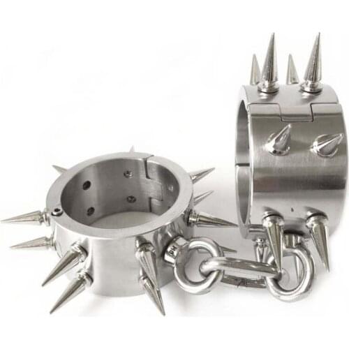 Stainless Steel Spiked Handcuffs For Sex Adult Games BDSM Bondage Torture Hand Cuffs Sex Toys For Couples Slave Restraints