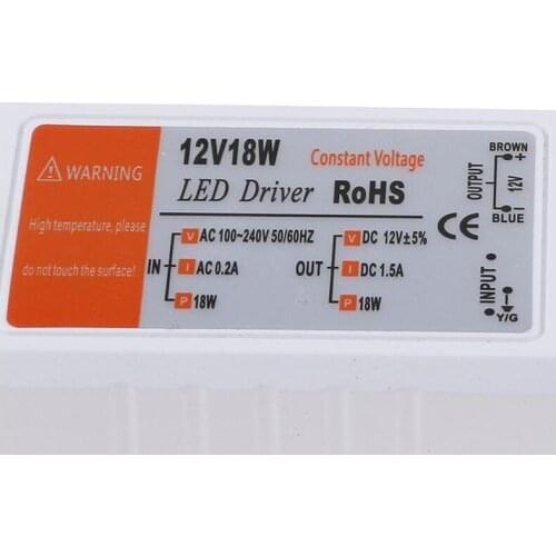 New High Quality 12V DC18W Power Supply Driver Adapter Transformer Switch For LED Strip Light Bulb