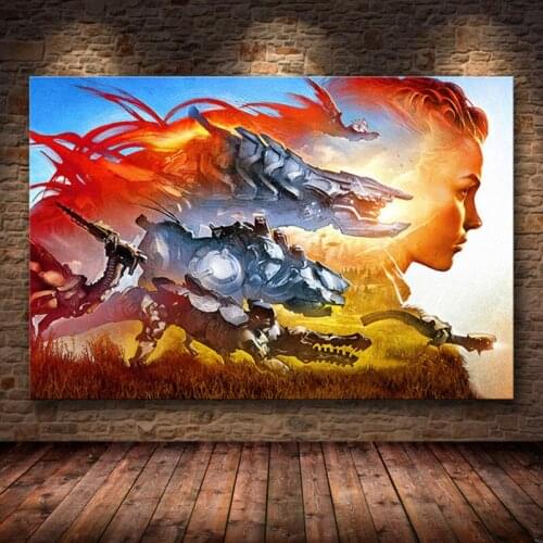 9Style Horizon Zero Dawn Game Poster Artwork Posters and Prints Wall art Decorative Picture Canvas Painting For Living Room Home