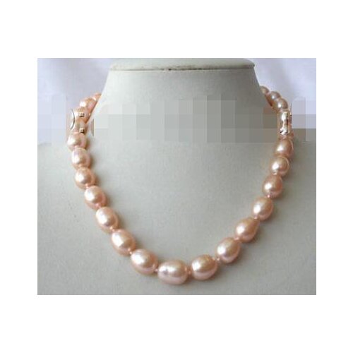 Stunning big 10-11mm baroque pink freshwater cultured pearl necklace