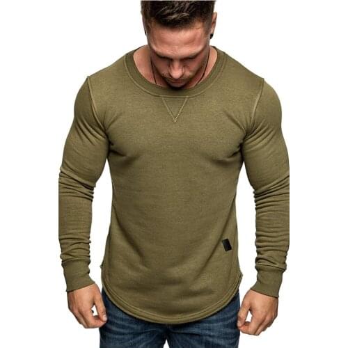 QNPQYX New Autumn mens t shirts Long Sleeve Solid Color warm T-Shirt Men Spring Casual Tops Pullovers Fashion Slim Basic Tops