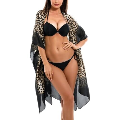 Sexy Beach Cover Up Leopard Print Beach Women Bikini Cover-ups Beachwear Female Swimsuit Cover Up Dress Swimwear Beach Tunic