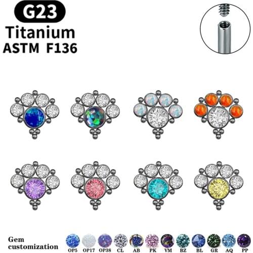 Cute Cat Claw Design Earrings G23 Titanium Zircon Earrings Lip Piercing Labret Spiral Cartilage Earrings Ladies Jewelry Gifts