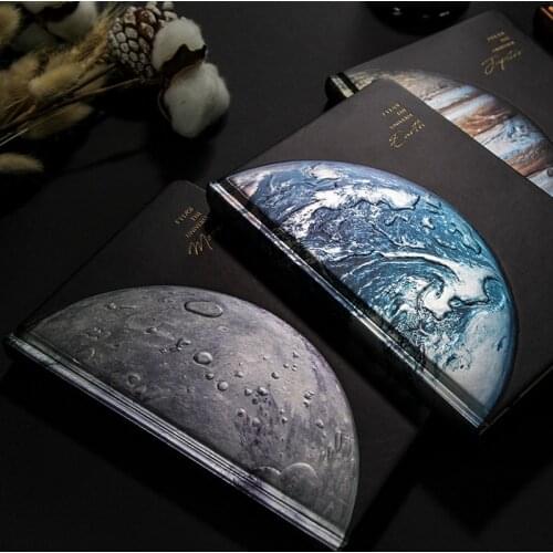 Planet pattern series Notebook Color illustration line inside page Diary School Office Universe Notepad Hardcover stationery