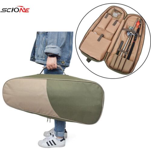 600D Oxford Multifunctional Pot Belly Outdoor Fishing Rod Storage Bag Fishing Bag Fishing Accessories 29.5124.5 inches X245D