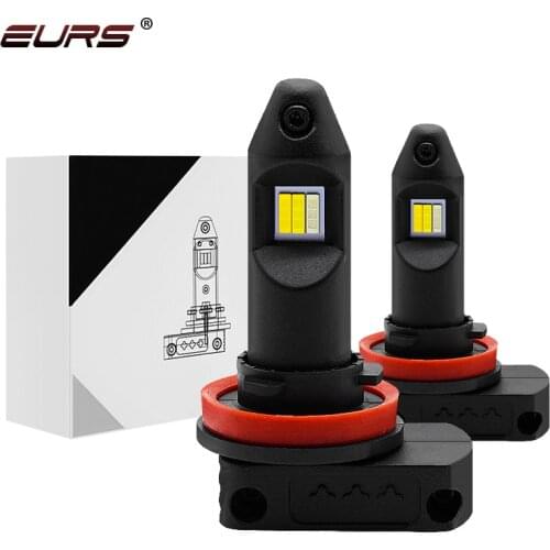 EURS H11 H8 LED Car Fog Light Bulbs H9 HB3 9005 9006 HB4 Car Lights 6000K White 3000K Yellow 8000K Blue Auto Fog lamp 12V 24V