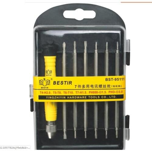 BESTIR taiwan tool 7pcs multifunctional precision clock computer phone telecommunication screwdrivers set T4-H1.5 PH00 PH0
