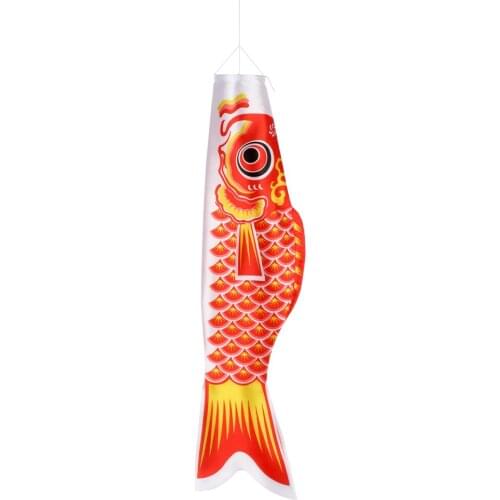 Fish Flag Colorful Japanese Style DIY Blank Carp Streamer 3 Meters Blue Cotton Household Products Party Supplies