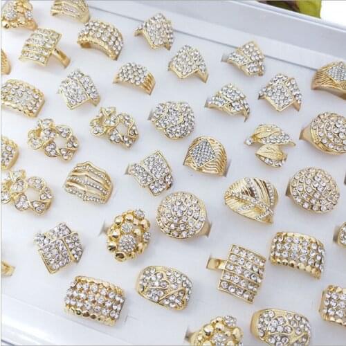 Full AAA zircon diamonds gemstones Rings for women monaco gold crystal bling jewelry anillos mujer bijoux accessory fashion