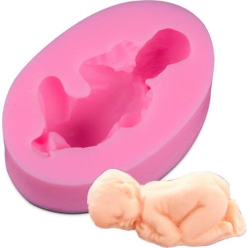 3D Sleep baby handmade Silicone soap mold chocolate cake Baking decorating tools DIY cookies fondant silicone mold mould