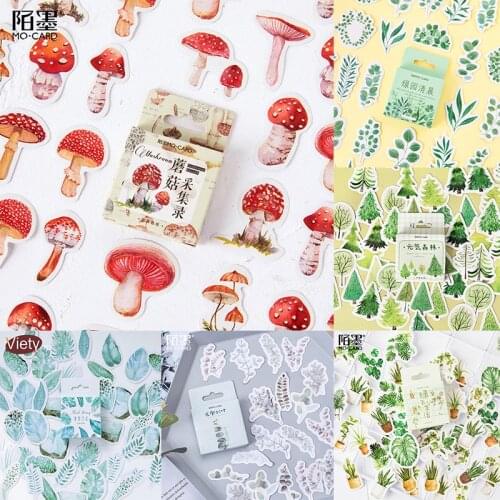 45 Pcs/Box cute plant paper sticker DIY decorative planner scrapbook journal label stickers kawaii stationery school supplies