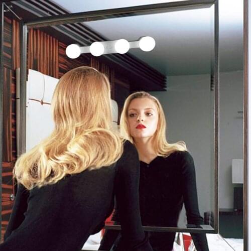 5V Led Makeup Mirror Light Bulb Hollywood Makeup Vanity Lights USB Wall Lamp 4 Bulbs Dimmable Dressing Lamp Bathroom Accessories