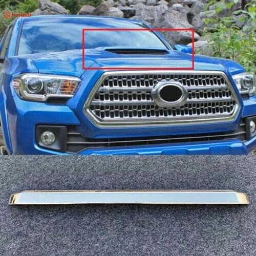 ABS Chrome Air Intake Trim Panel installed on the Hood For Toyota Tacoma 2015 2016 2017 2018 2019 Car Styling auto accessories