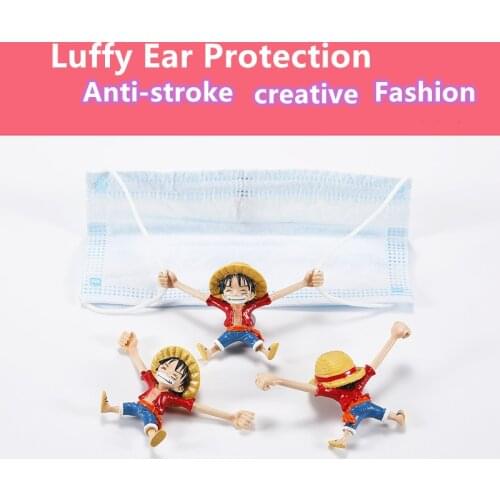 Anime Straw Hat Pirates Monkey D Luffy Creative Doll Mask Band Extender Protect LUFFY Action Figure PVC Model Toys Gift
