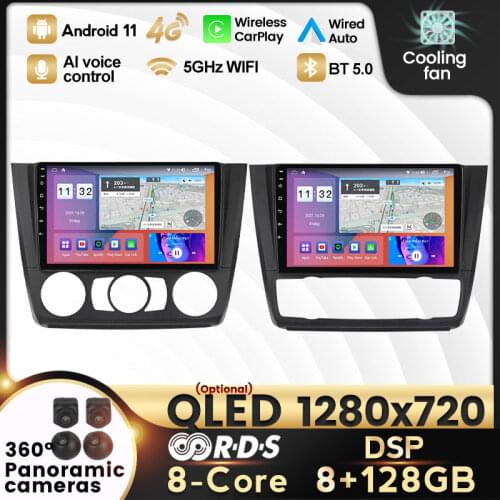 DSP RDS Car DVD Player Android 11 GPS For BMW E87 1 Series 1 E88 E82 Car Multimedia Radio Navigation 6G RAM 128G ROM 4G LTE WIFI