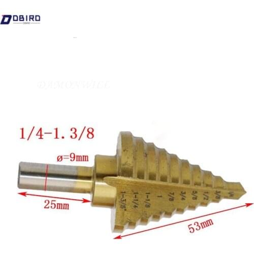 HSS Cobalt Large Step Drill Bit Power Tools Universal Shank MulTiple Hole For Metal Plastic Fiberglass Best1PC 1/4" to 1-3/8