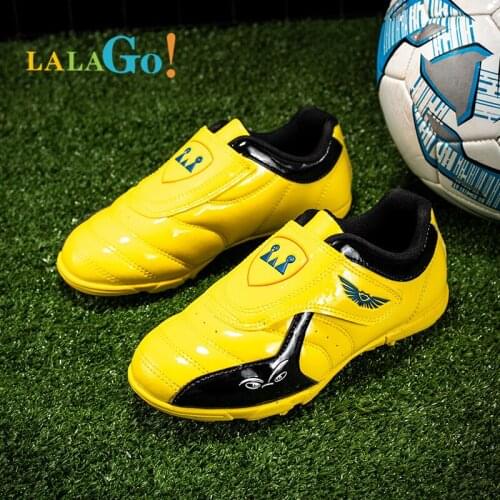 Kid Football Shoes For Boys Blue Non-Slip Kids Designer Shoes PU Training Soccer Cleats Children Zapatillas De Deporte
