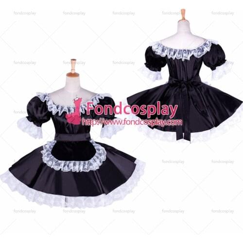 Sissy maid satin dress Uniform cosplay costume Tailor-made[G1758]