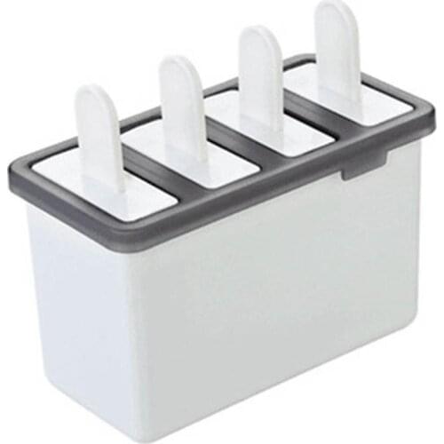 Kapmore 1pc Simple Solid Color Ice Cream Mold Creative 4-Cavity Plastic Ice Pop Mold Ice Cube Mould For Kitchen DIY Ice Tools
