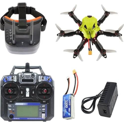 175mm X6 Frame Kit Flysky TX FPV Goggles Omni F4 Pro Flight Controller MT1204-5000kv Motor 20A ESC 3016 Props 1200TVL FPV Camera