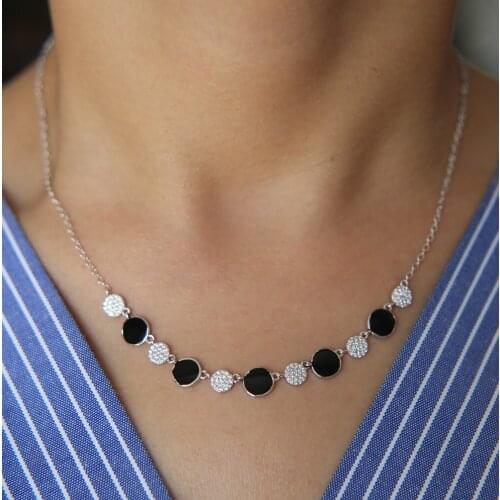 Colorful Round Shape Choker Necklace Set Geometric Enamel Dot Beads Link Collar Pendant Ethnic Jewelry For Women wedding