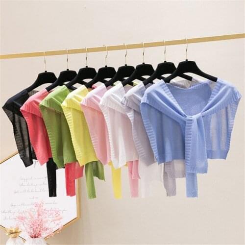 Summer Sunscreen Knitting Fake Collar Shawl Neck Guard Thin False Collar Detachable Collars Women Clothes Accessories