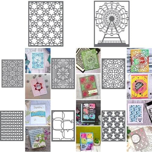 111*142.7mm Metal Cutting Dies Symmetry Flowers Spark Love Star Doodle Ferris Wheel Dialogue Frame for DIY 2021 NEW Scrapbooking
