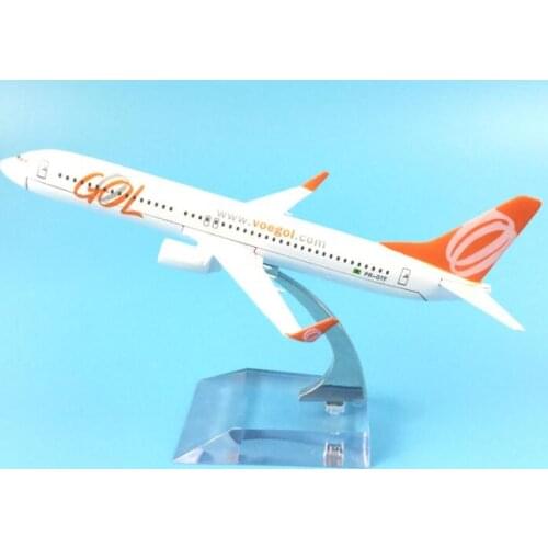 Alloy Metal Air Brazil Gol B737 Airlines Airplane Model Voegol Boeing 737 Airways Plane Model Stand Aircraft for Kids Gifts 16cm
