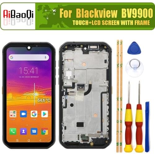 Original Touch Screen+2280x1080 LCD Display+Frame 100% Test LCD Digitizer Glass Panel Replacement For Blackview BV9900 Pro