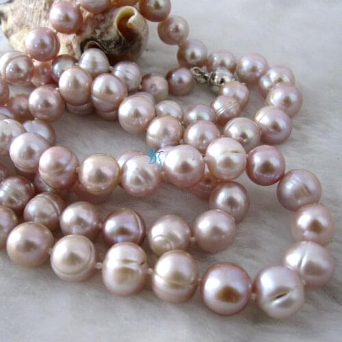 32" 8-10mm Lavender Freshwater Pearl Necklace Strand Jewelry