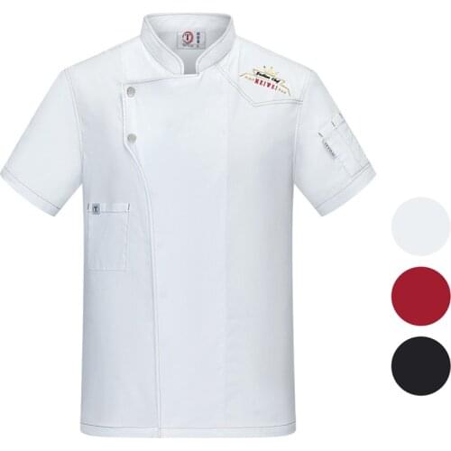Professional Chef Uniform for Men Women Short Sleeve Chef Jacket Summer Cook Coat Hotel Restaurant Kitchen Wear Waiter Uniform