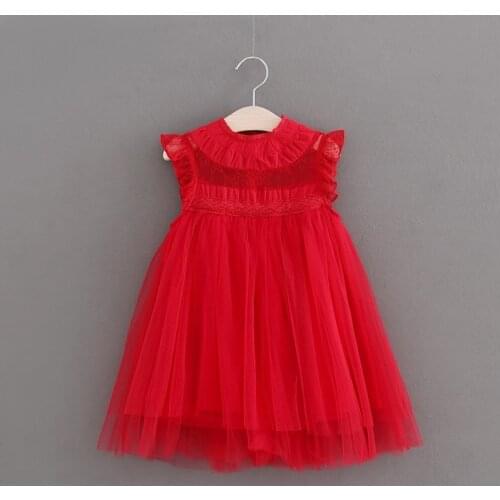 Clearance! Girls Dress Kids Mesh Lace Sleeveless Tulle Bubble Layers Dress Baby Girls Tutu Dress Children Party Wear