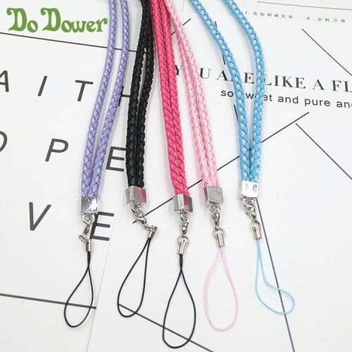 Leather lariat Lanyard neck strap for keys/phones USB holder braided cord Key Card Holder ID pass card badge DIY hanging rope