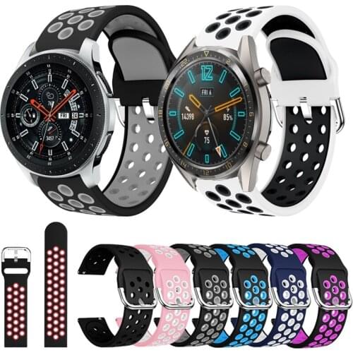 22mm silicone band for Samsung Galaxy Watch 46mm/Gear S3 Frontier/Huawei Watch GT GT2 46mm/Huami Amazfit GTR 47mm sport strap