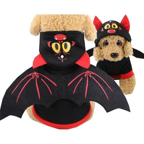 Halloween Christmas Bat Spider Hoodie Dog Cat Pet Winter Autumn Warm Clothes Family Gathering Costumes Cute Red Cotton Jacket