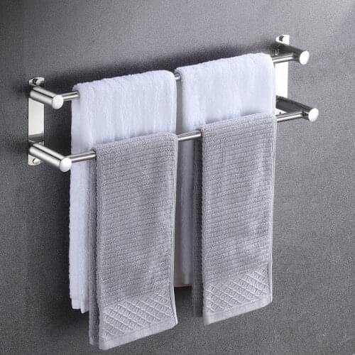 Punch-free Seamless Stainless Steel Towel Rack Bathroom Toilet Bathroom Towel Rack Bathroom Wall Hanging Storage Pole G8066