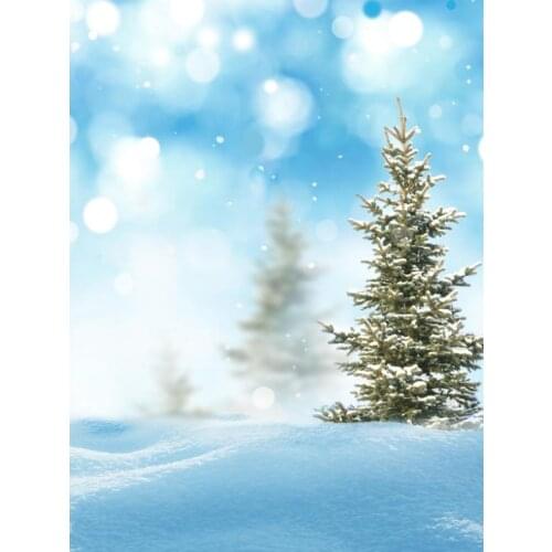 VinylBDS 5X7FT Christmas backdropPine snow sunshine photography background christmas SD-051