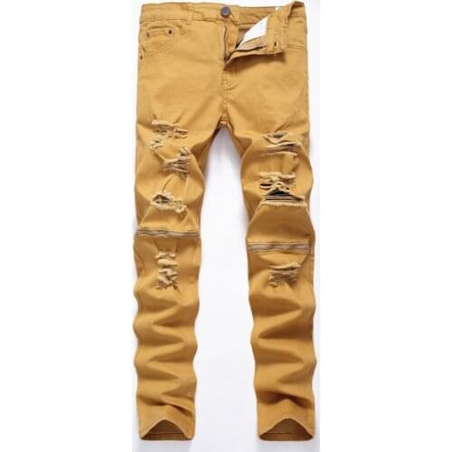 Plus Size 42 Fashion Denim Jeans Full Length Straight Pants Stretch Denim Men Jeans