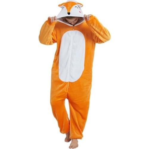 Animals Fox Kigurumi Unicorn Costume Adult Girl Onesies Flannel Animal Women Anime Jumpsuit Disguise Onepiece Suit