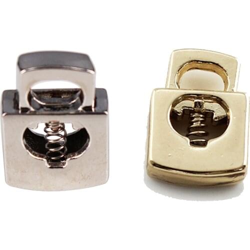 20pc Metal Gold Silver Stopper Toggle Buckle Rope Clamp Cord Lock Drawstring Stop Button Hat Woolen Coat Hoodies Shoelace NK352