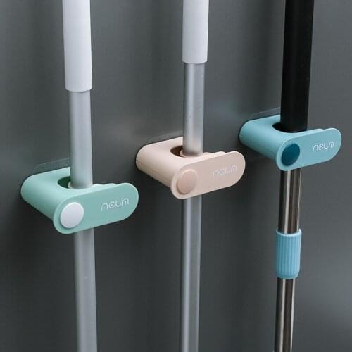 2020 New Wall Mounted Mop Holder Mop Broom Storage Shelf Storage Rack Organizer Kitchen Tools Shelves Sundries Broom Brush Hook