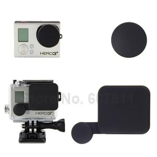 2 in 1 Gopro Accessories Black Protective Camera Lens Cap Cover Compatible + Housing Case Cover For Gopro HD Hero 4 3
