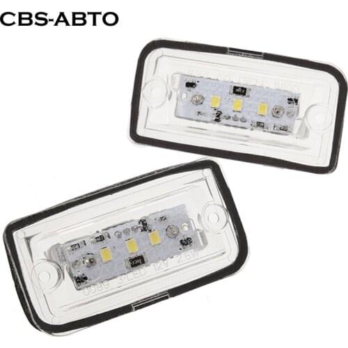 CBS ABTO 2pcs 3LED Number Plate Light License Plate Light Lamp Bulbs For Mercedes Benz CLK280 500 W209 C209 02-09 12V 2.5W