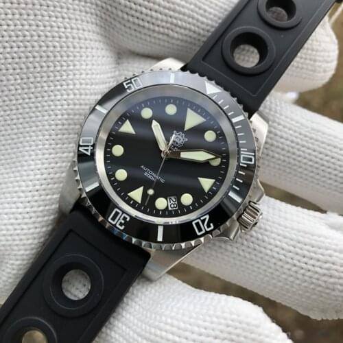 STEELDIVE mens automatic watches,luxury men diving watch self wind mechanical wristwatch 200m waterproof luminous clock sapphire