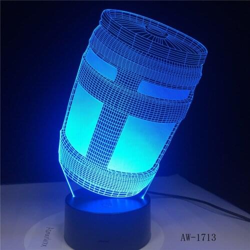 Chug Jug 3D LED Lamp Batteries Powered Night light Customize 7 Colors Decor Changes Light Show Kids Gift AW-1713